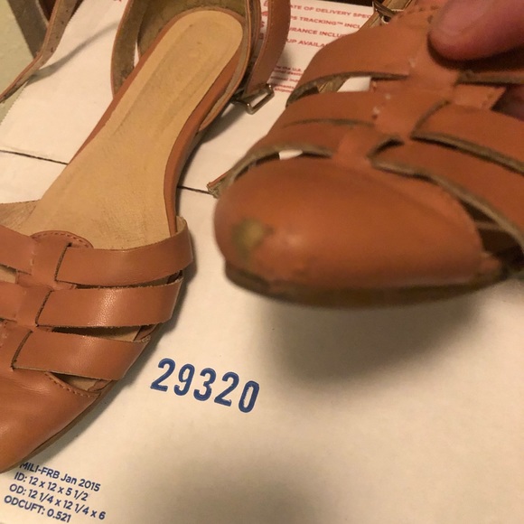 Tan sandals by Andrea 6.5 flats used condition - Picture 14 of 15